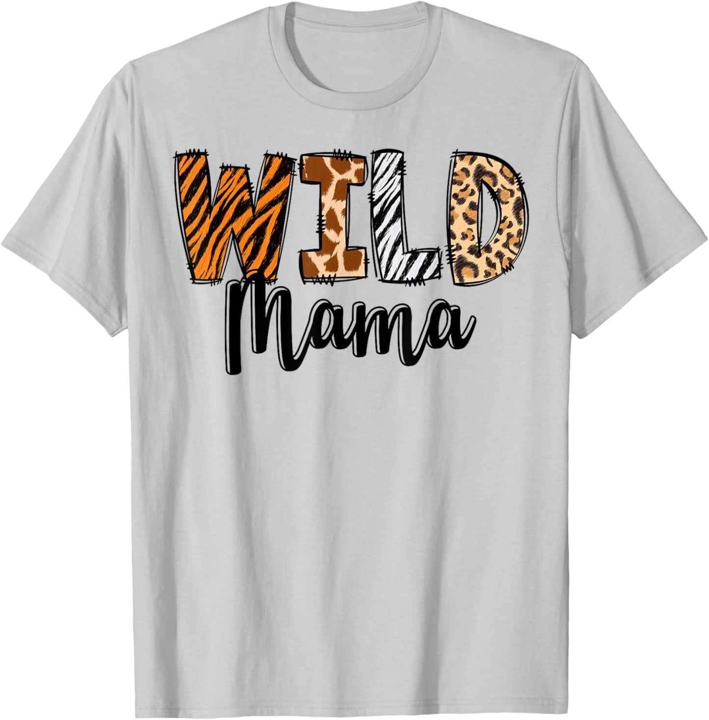 Wild Mama Zoo Born Two Be Wild B-day Safari Jungle Animal T-Shirt - T-Shirt | Ash