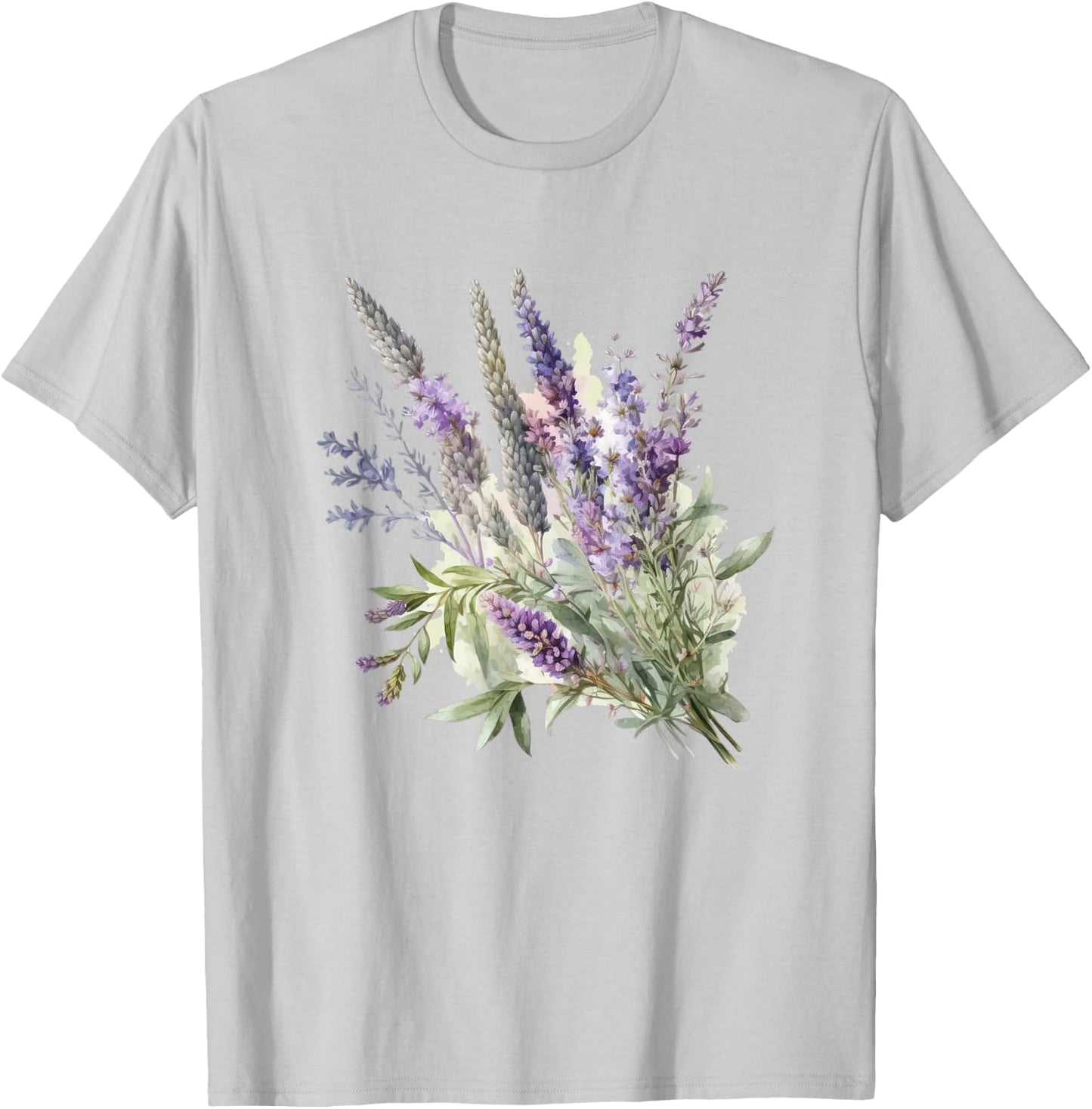 Lavender Plant Herb Flower Floral T-Shirt - T-Shirt | Ash