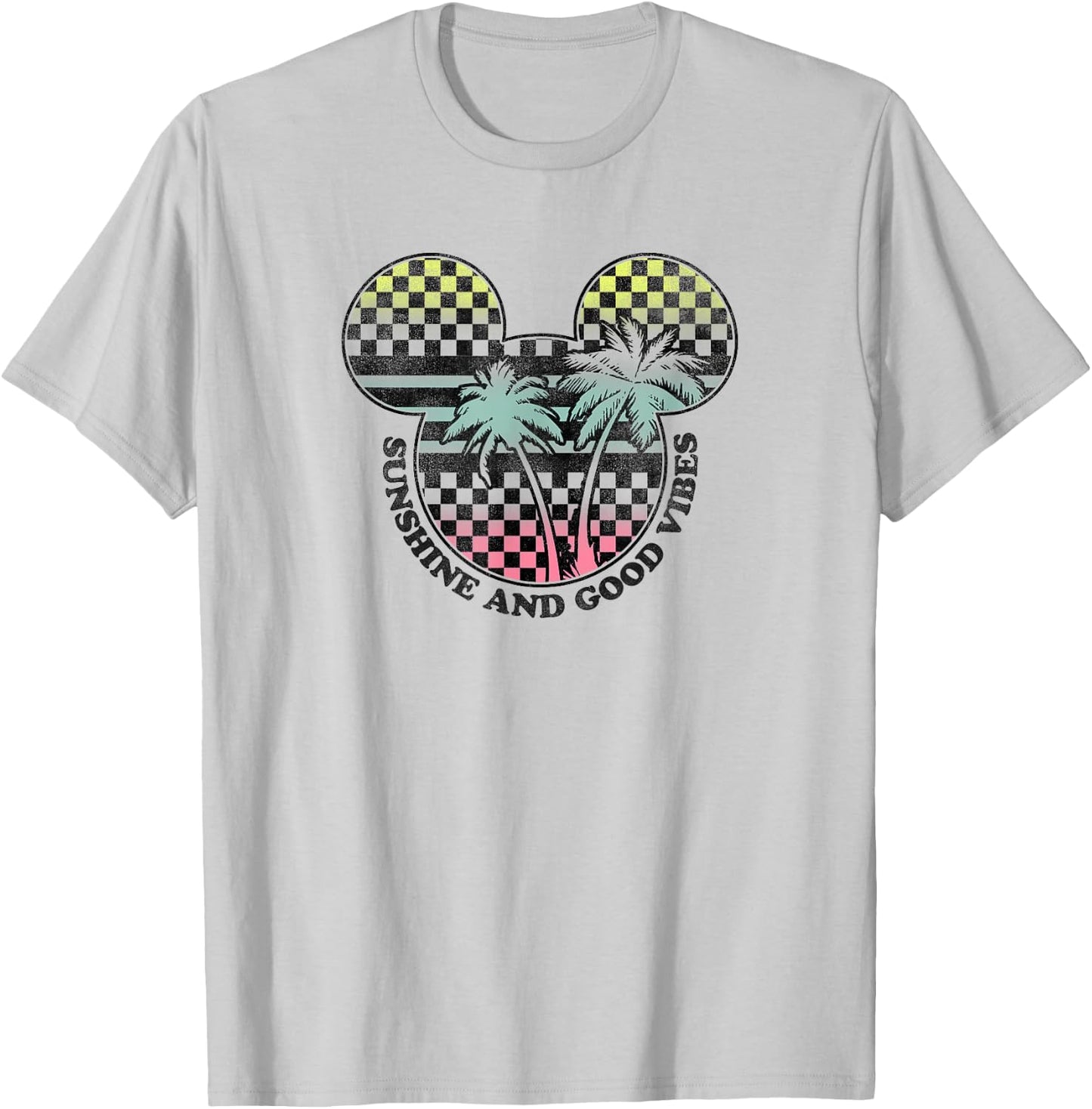 Disney Mickey and Friends Sunshine and Good Vibes Big Logo T-Shirt - T-Shirt | Ash