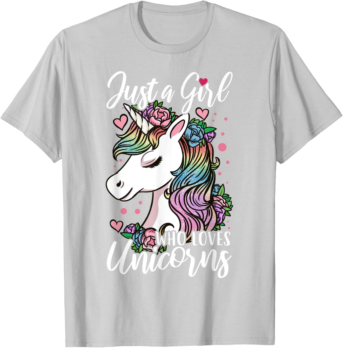 Unicorn Just a Girl Who Loves Unicorns T-Shirt - T-Shirt | Ash