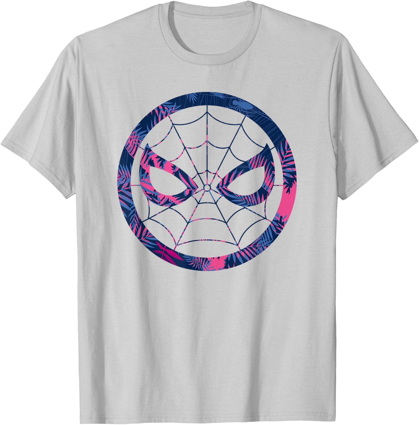 Marvel Spider-Man Mask Tropical Print T-Shirt - T-Shirt | Ash