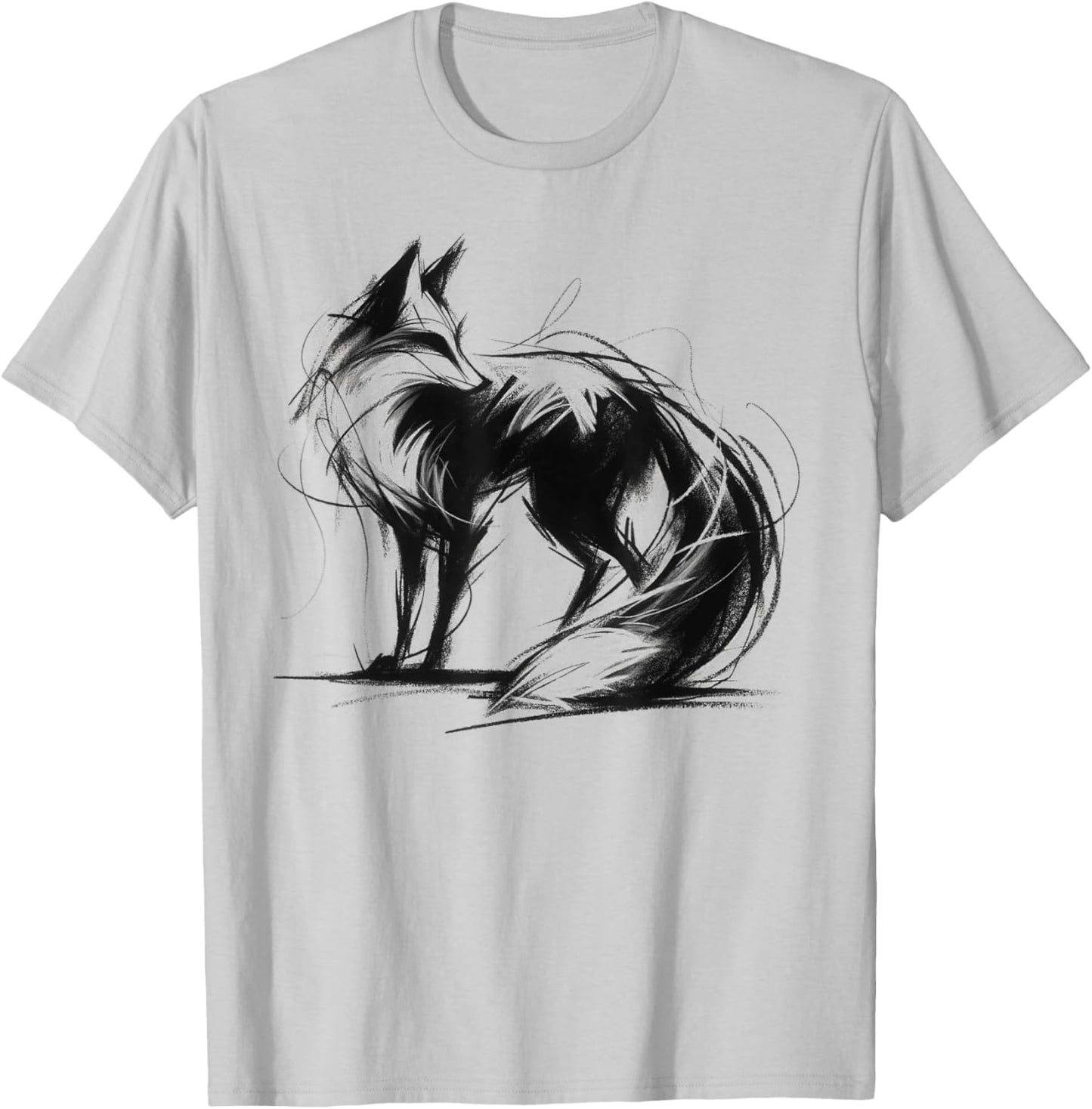 Black Charcoal Fox Animal Lover Vixen Outfit T-Shirt - T-Shirt | Ash