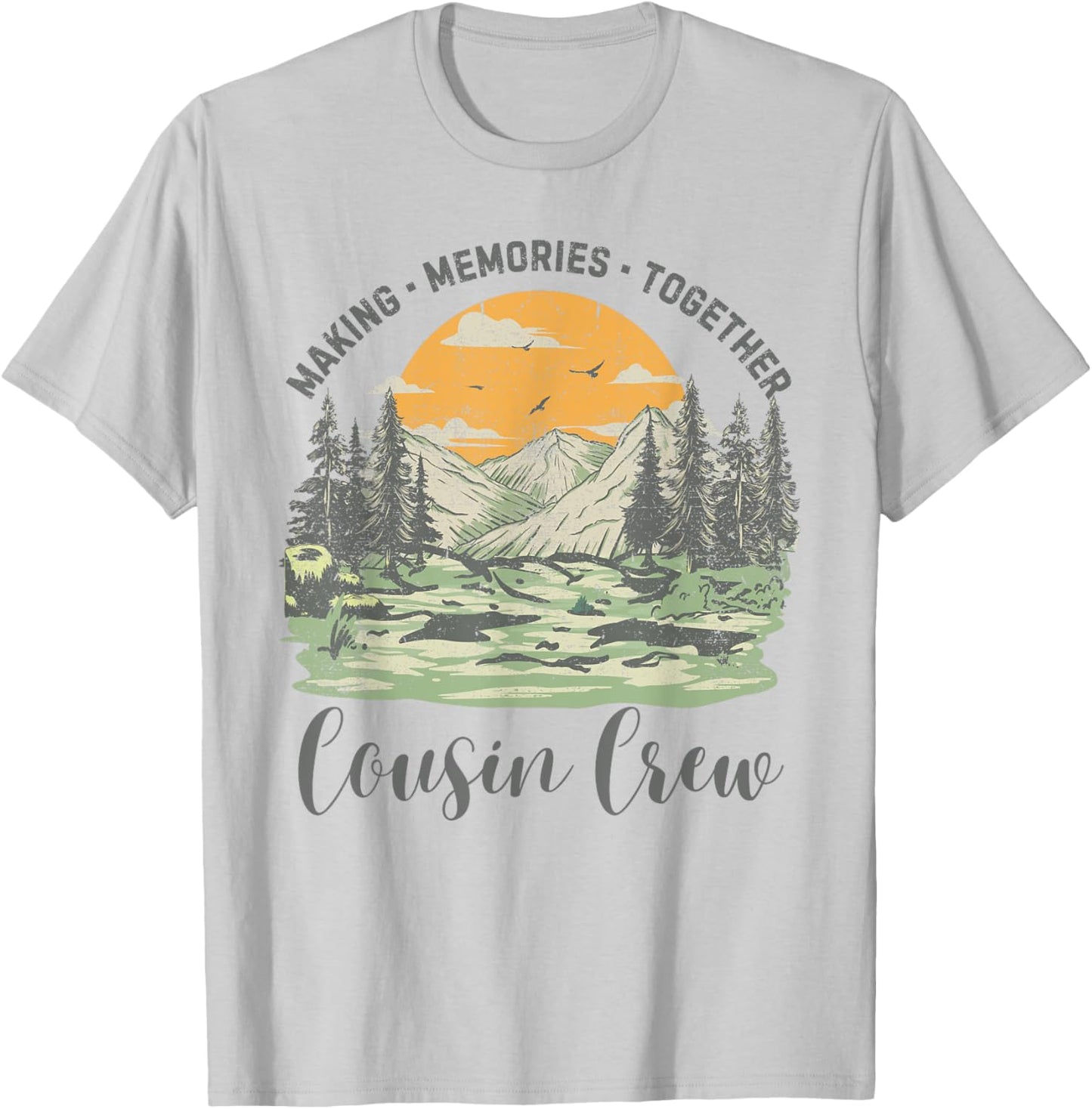 Cousin Crew Adventure Family Camping Vacation 2024 Men Women T-Shirt - T-Shirt | Ash