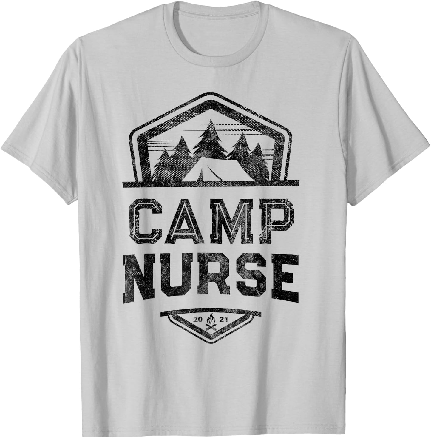 Vintage CAMP NURSE Medical Staff Campground Crew Orange T-Shirt - T-Shirt | Ash