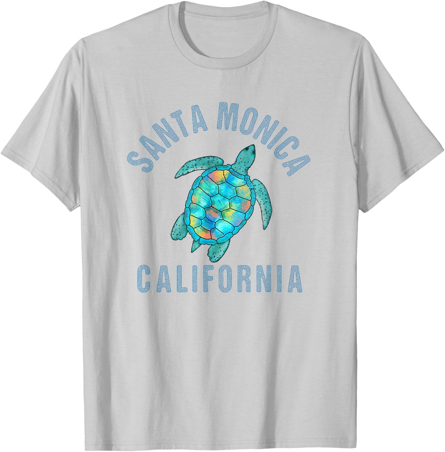 Santa Monica Beach Design / Sea Turtle Illustration Gift T-Shirt - T-Shirt | Ash