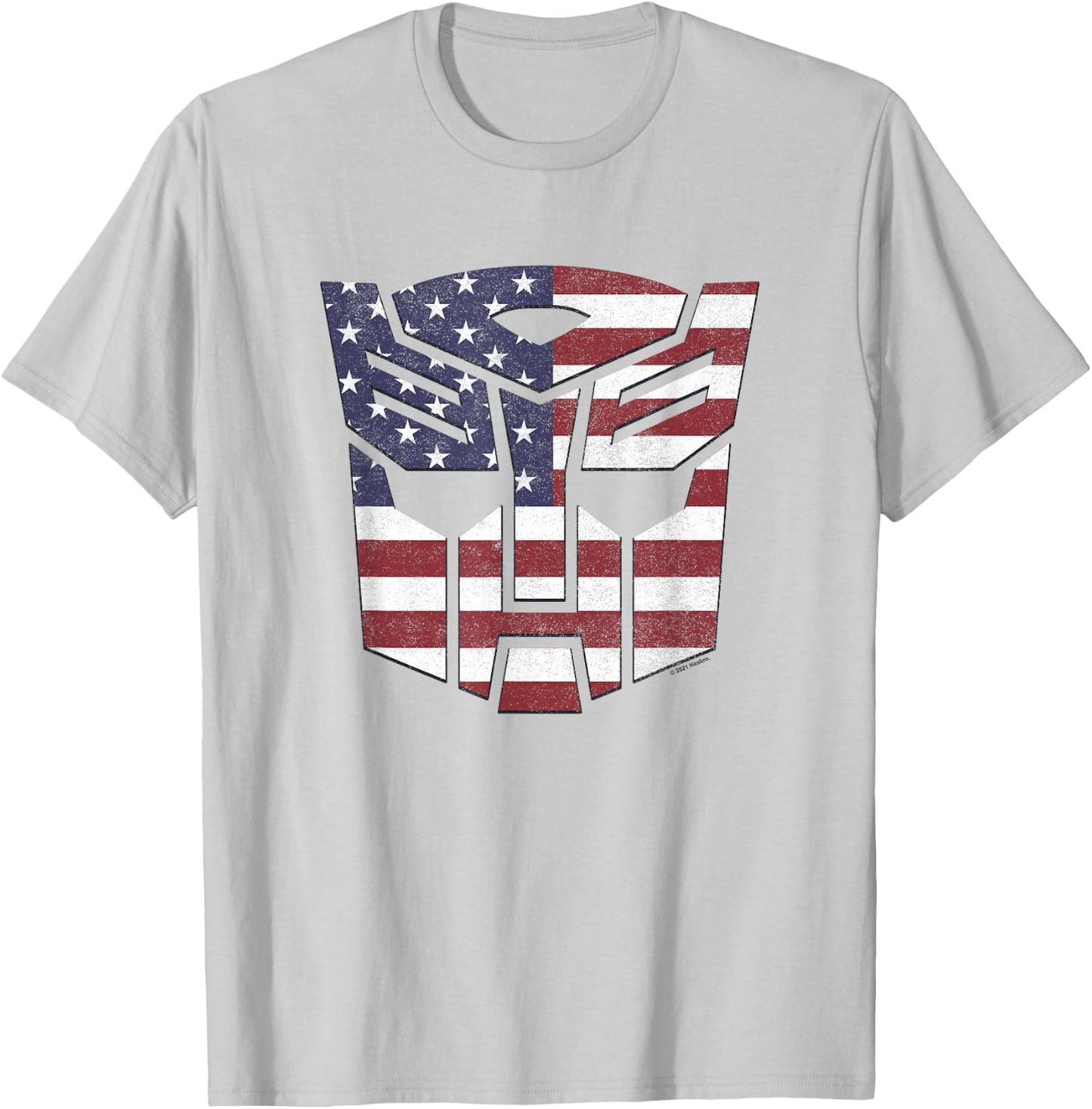 Transformers Autobots American Flag Logo T-Shirt - T-Shirt | Ash