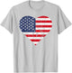 Fourth Of July American Flag Vintage Heart Cute Independence Women Kids Men T-Shirt - T-Shirt | Ash