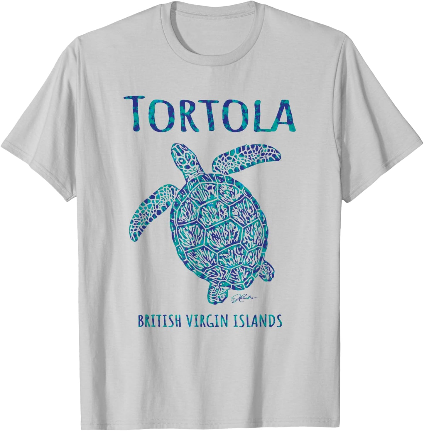 JCombs: Tortola, BVI, Sea Turtle, Beach T-Shirt - T-Shirt | Ash