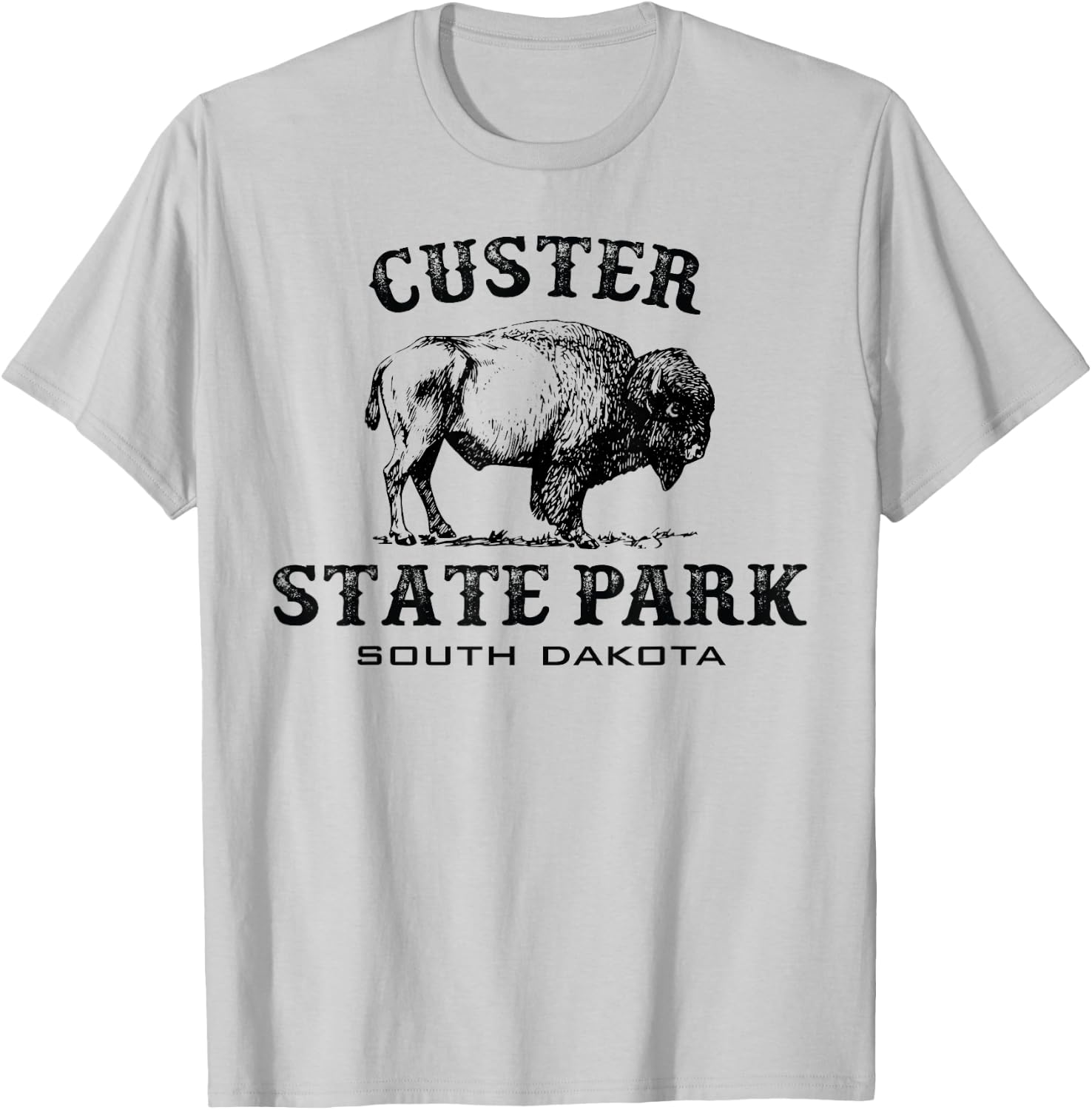 Custer State Park South Dakota American Bison Souvenir T-Shirt - T-Shirt | Ash