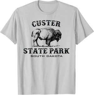 Custer State Park South Dakota American Bison Souvenir T-Shirt - T-Shirt | Ash