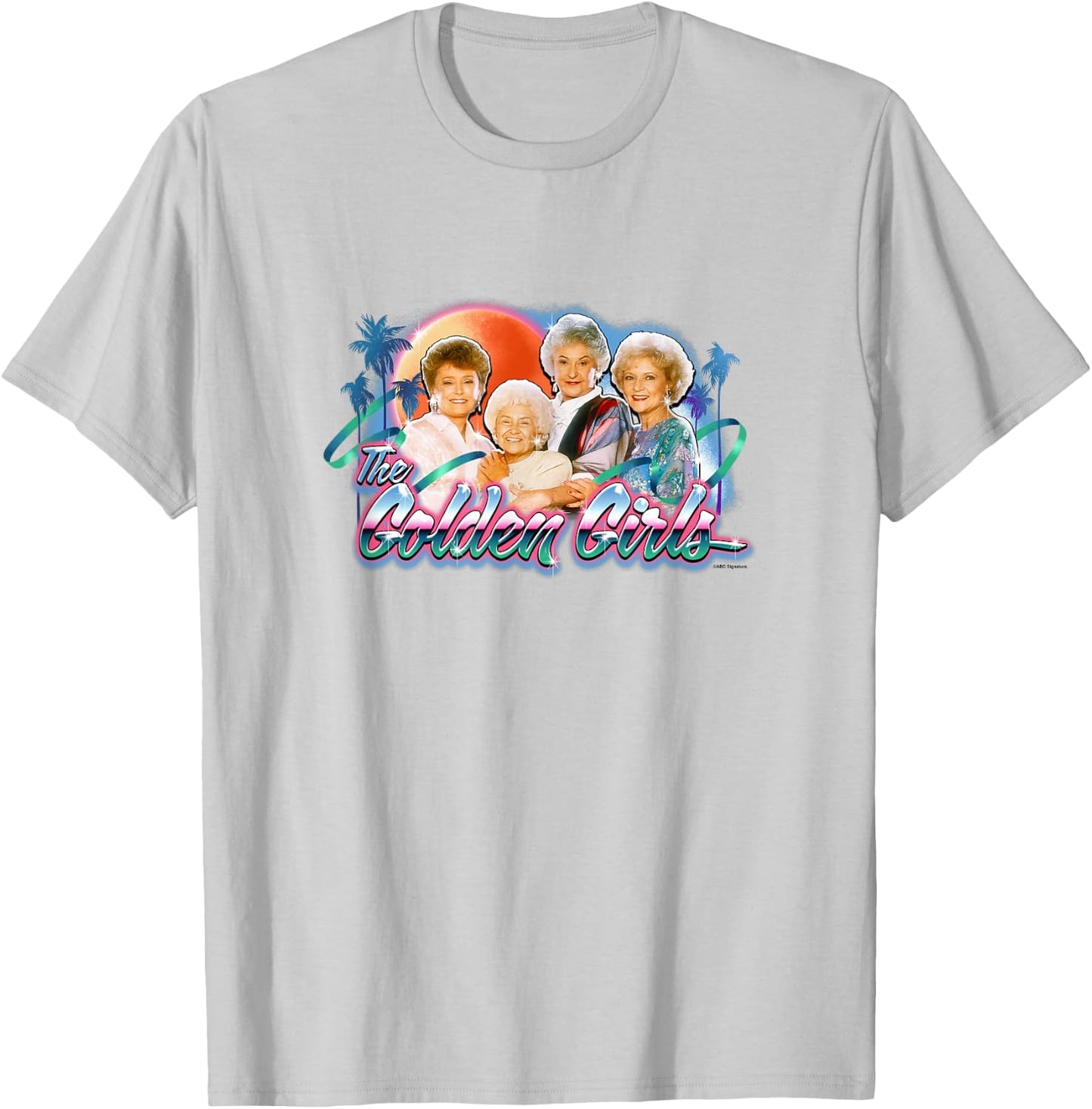 The Golden Girls Iconic Queens Retro Tropical vibes Poster T-Shirt - T-Shirt | Ash