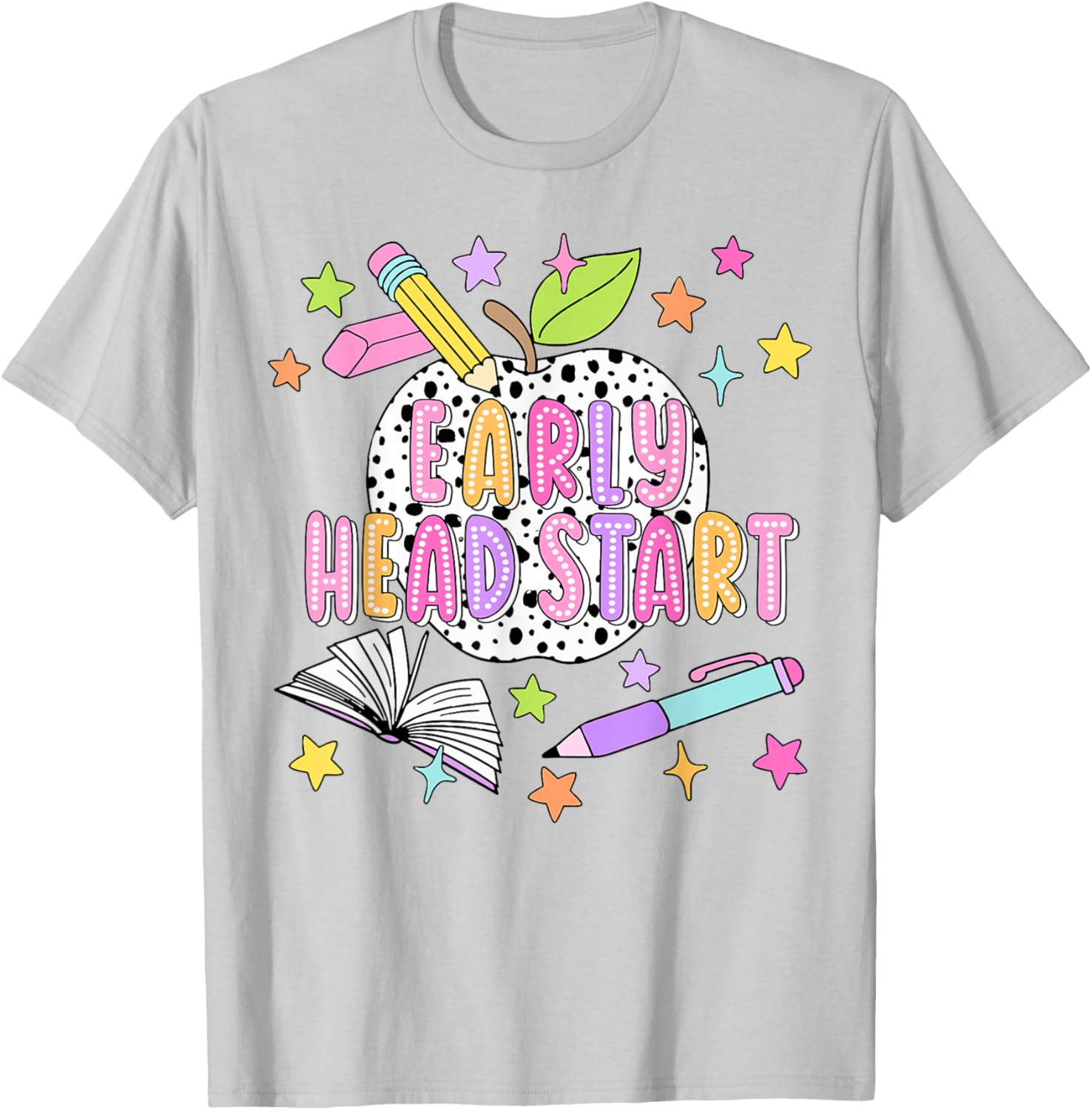Dalmatian Dots Early Head Start Back To School Teacher Kids T-Shirt - T-Shirt | Ash