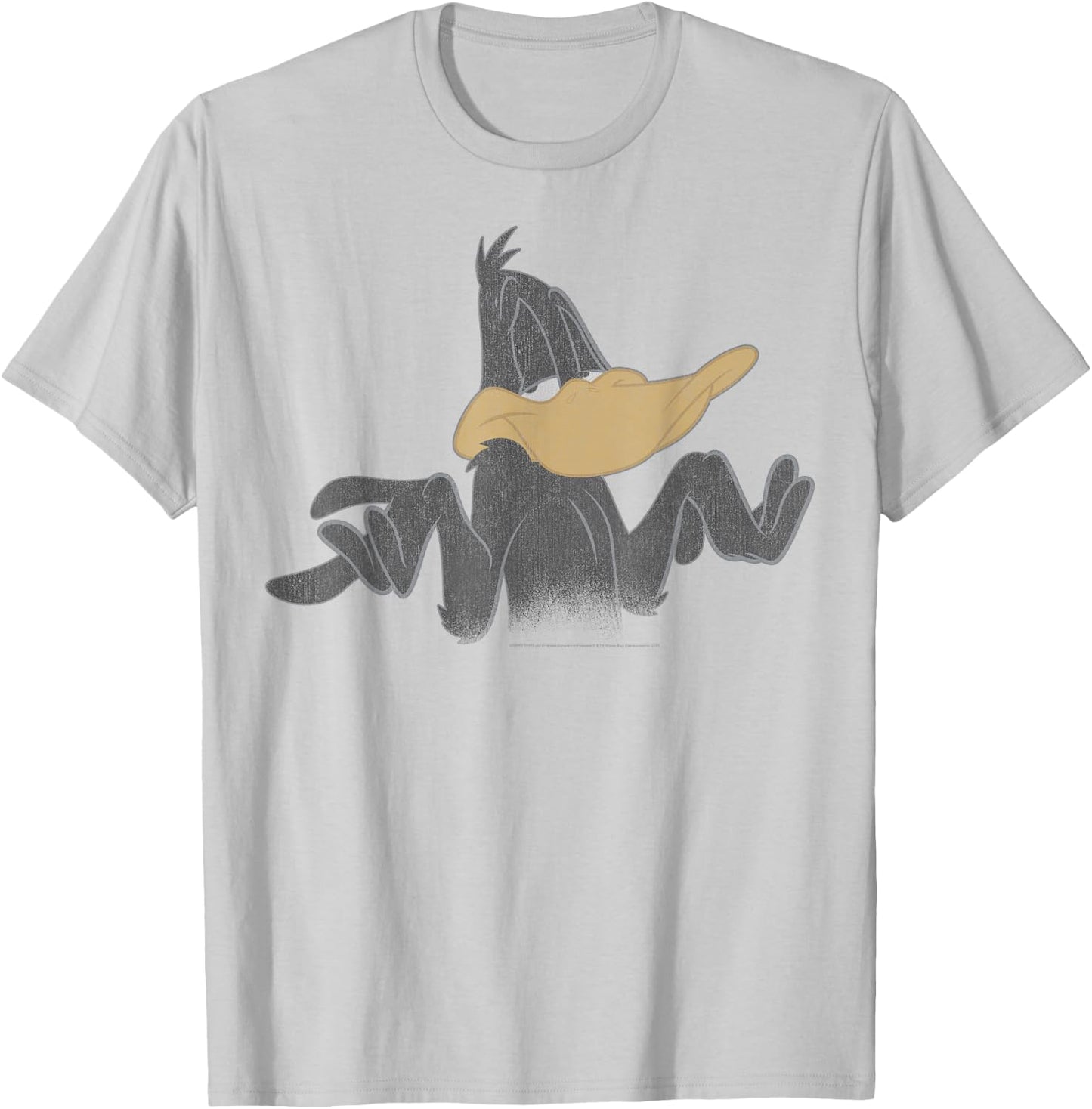 Looney Tunes Daffy Duck Shrug Portrait T-Shirt - T-Shirt | Ash
