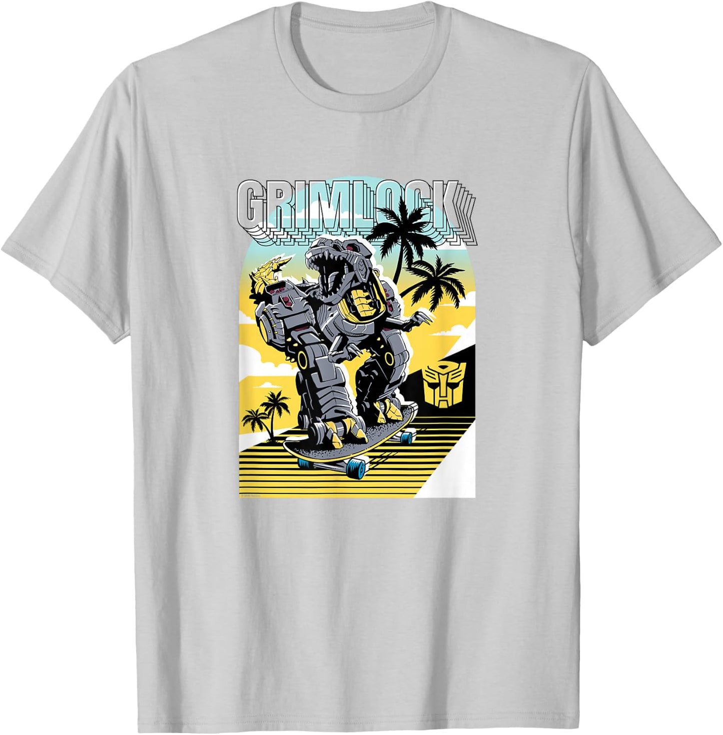 Transformers Grimlock Skating Portrait T-Shirt - T-Shirt | Ash