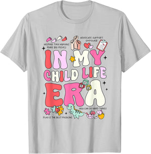 Retro In My Child Life Era Certified Child Life Specialist T-Shirt - T-Shirt | Ash