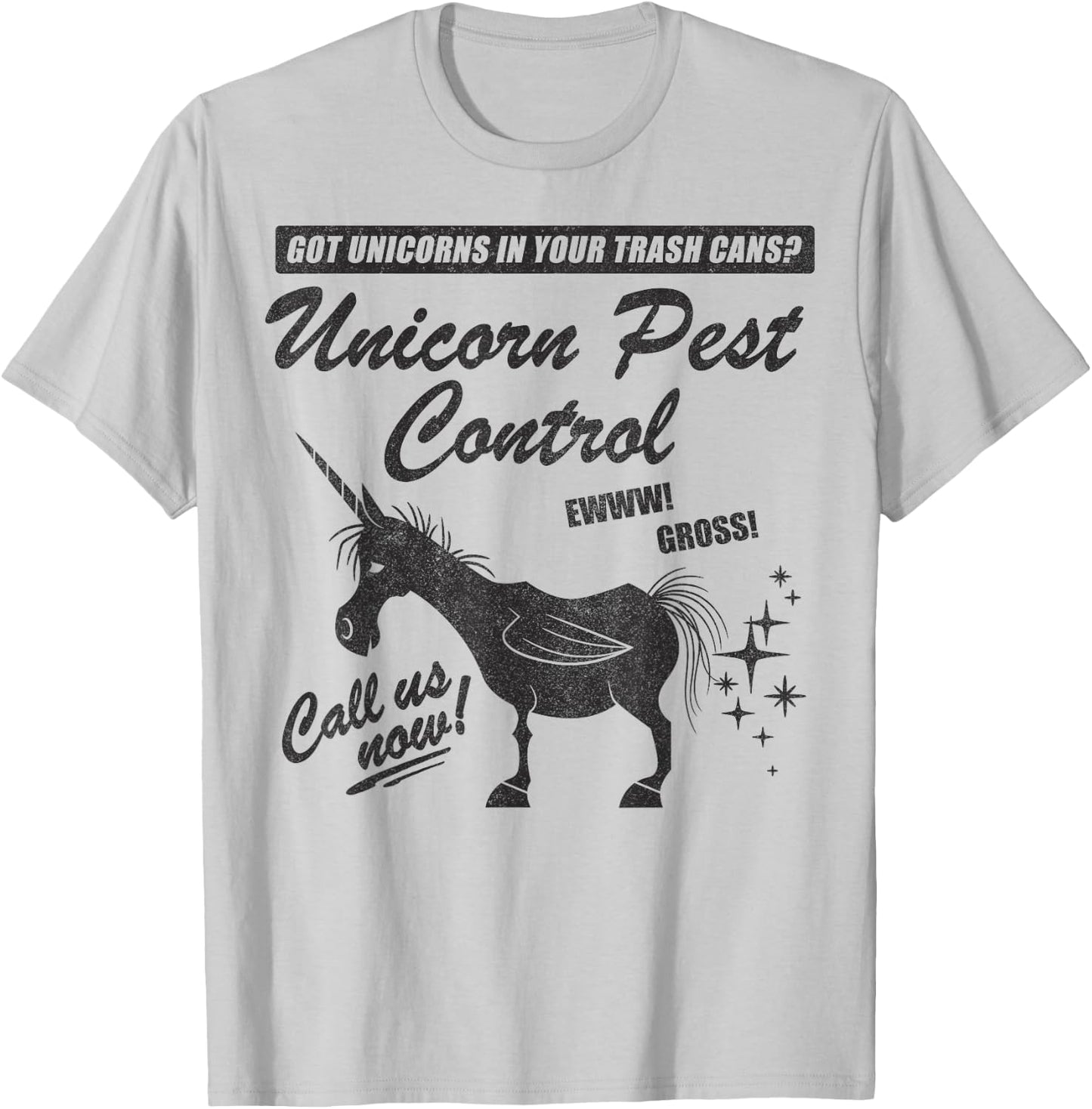 Disney Pixar Onward Unicorn Pest Control T-Shirt - T-Shirt | Ash