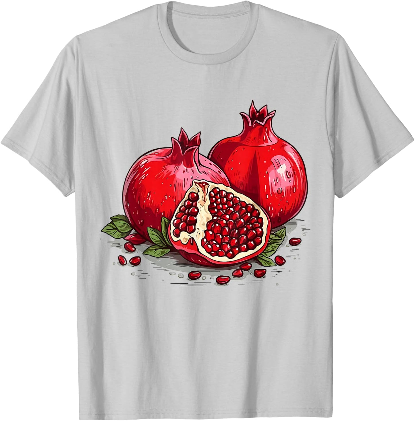 Retro Style Pomegranate T-Shirt - T-Shirt | Ash
