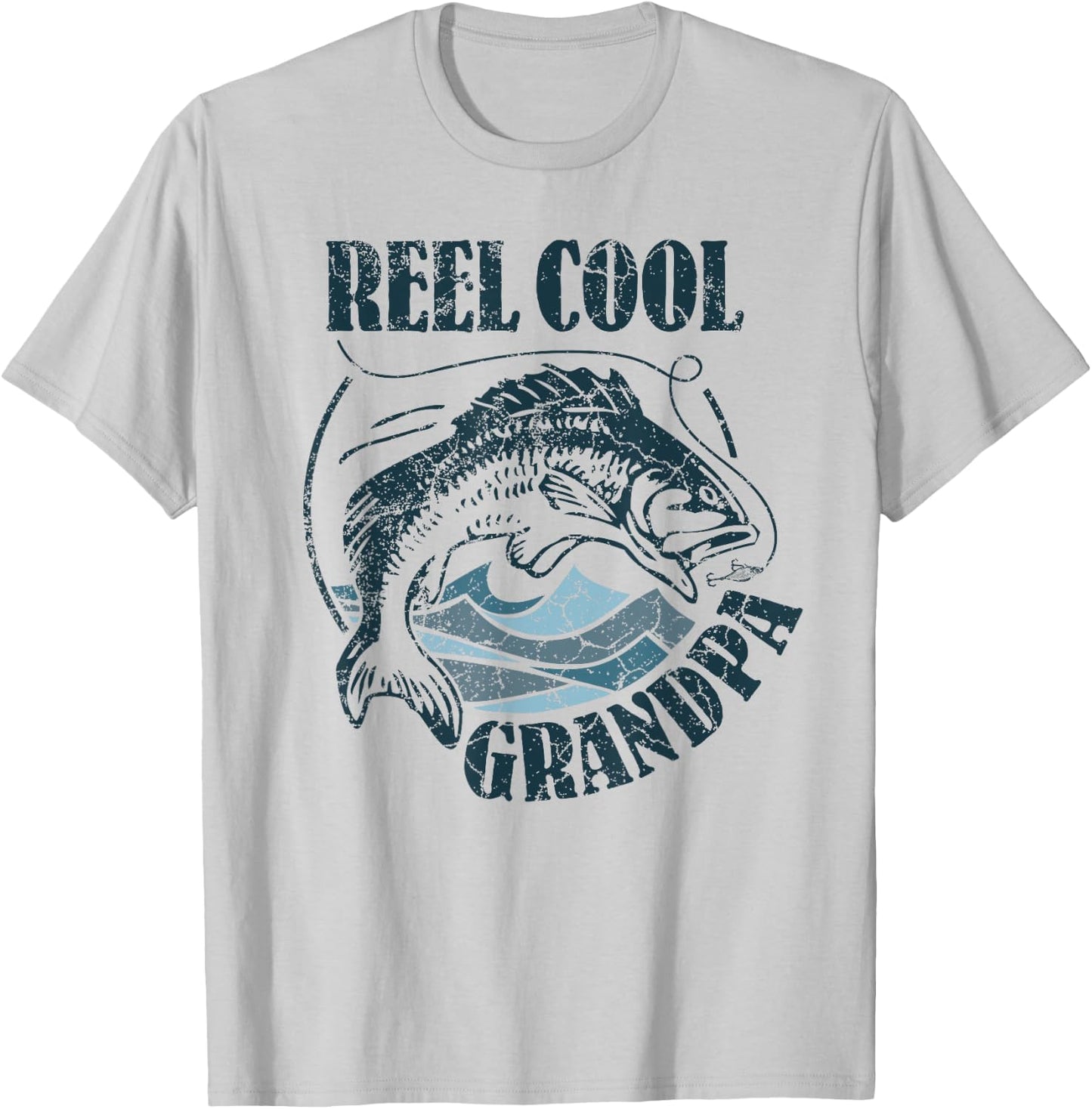 Reel Cool Grandpa Fishing Dad Gifts Father's Day Fisherman T-Shirt - T-Shirt | Ash