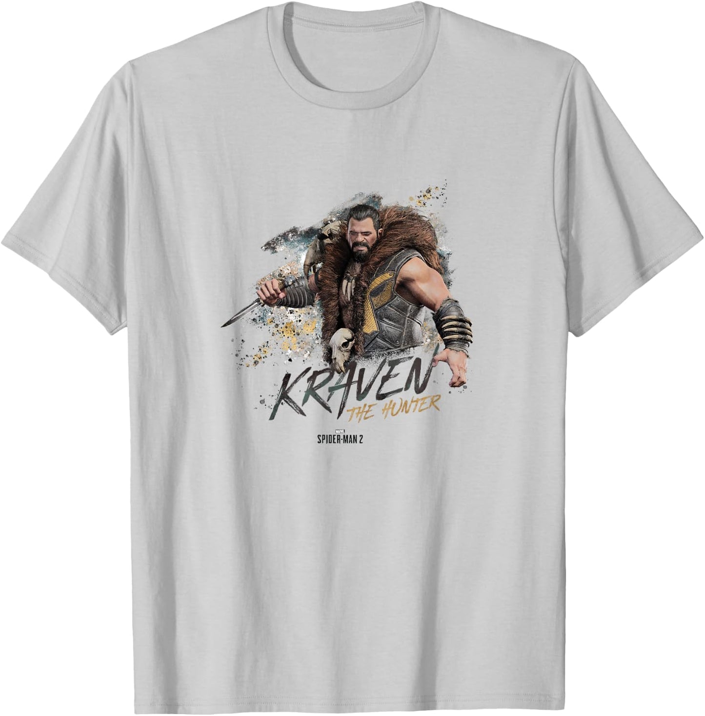 Marvel Spider-Man 2 Kraven The Hunter Epic Vintage Shot T-Shirt - T-Shirt | Ash
