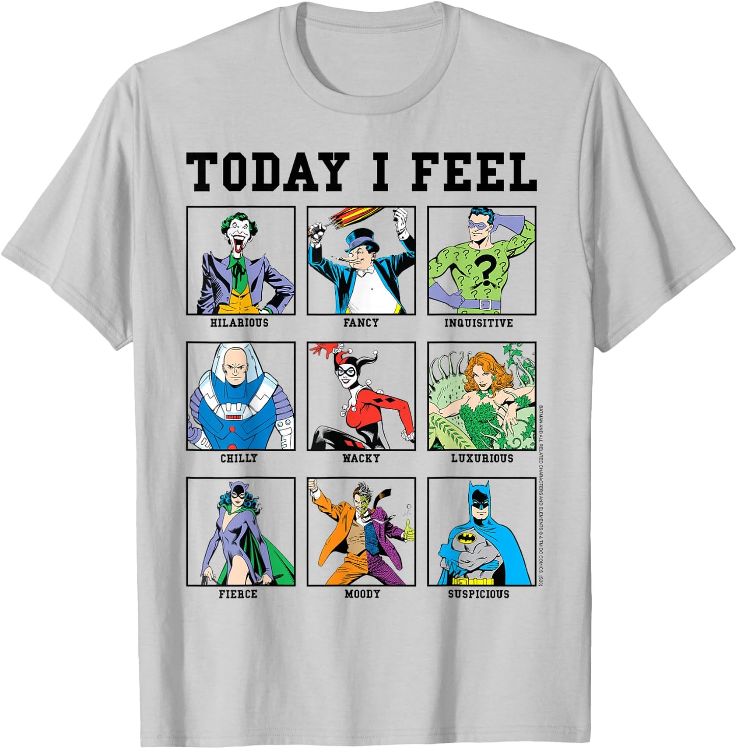 DC Comics Batman Villains Today I Feel Emotional Box Up Small T-Shirt - T-Shirt | Ash