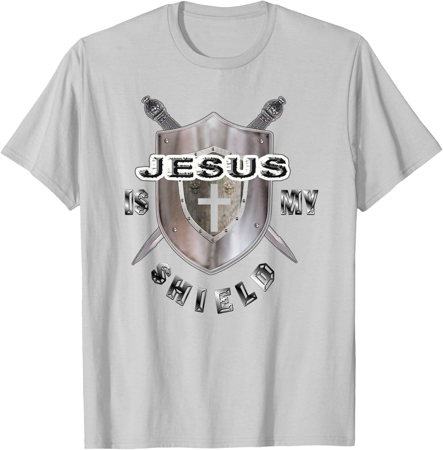 Awesome JESUS IS MY SHIELD T-Shirt - T-Shirt | Ash