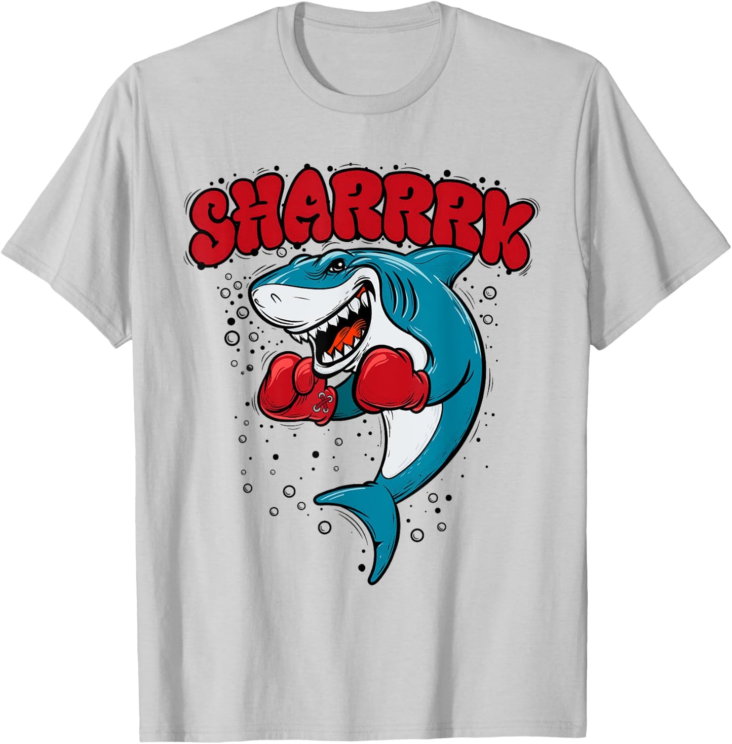 Funny Boxing Whale Shark With Red Gloves Daddy Baby Mommy T-Shirt - T-Shirt | Ash