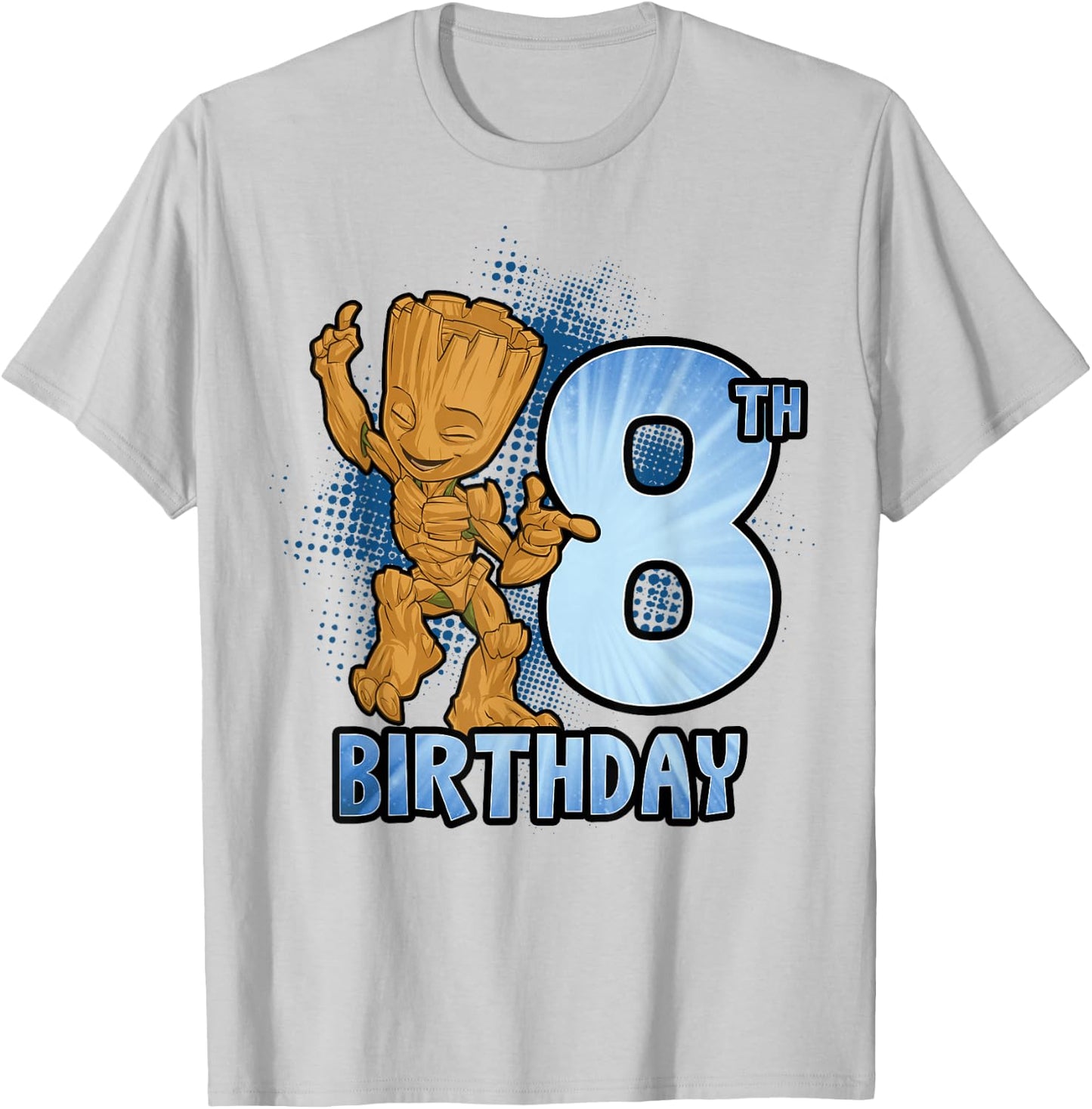 Marvel Guardians of The Galaxy Baby Groot 8th Birthday T-Shirt - T-Shirt | Ash