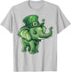 Elephant Shamrock Hat Saint Patricks Day Elephant T-Shirt - T-Shirt | Ash