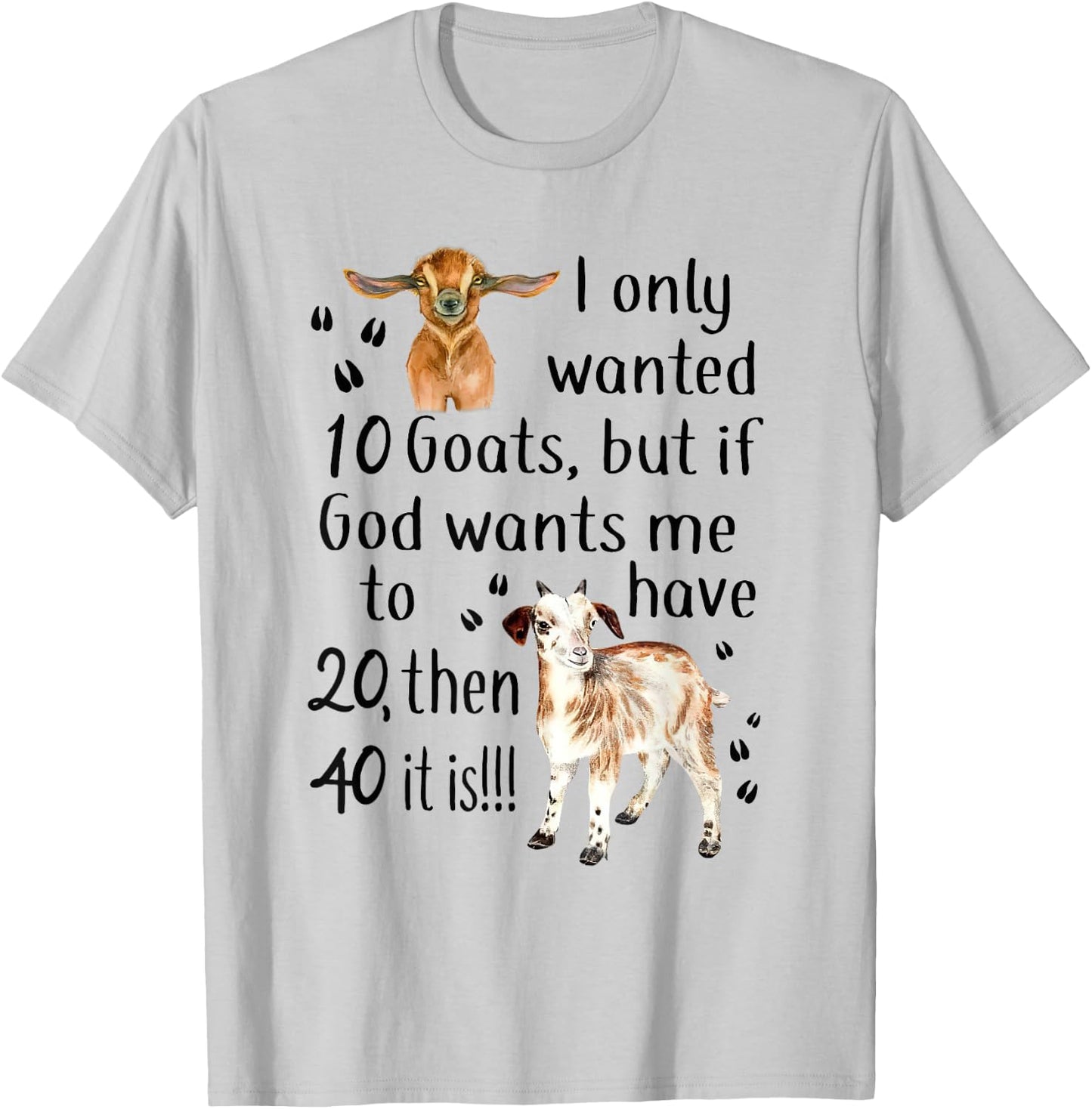 I Only Wanted 10 Goats Funny Goat Lover Farmer T-Shirt - T-Shirt | Ash