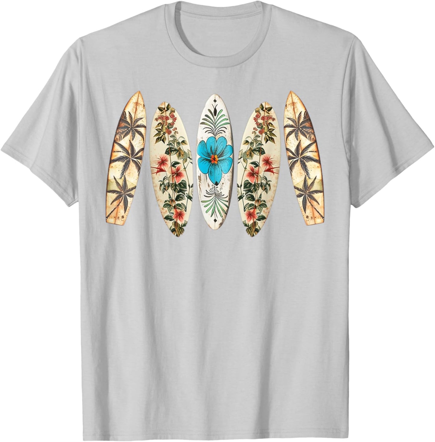Surfing Surfboard Vintage Retro Surfboarder Beach Surfing T-Shirt - T-Shirt | Ash