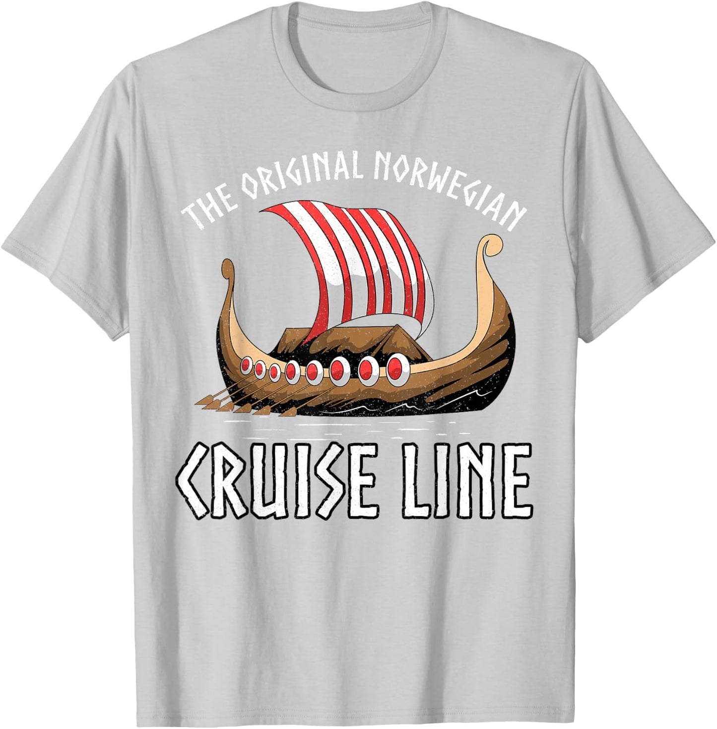 Viking Ship Cruise Norwegian Line T-Shirt - T-Shirt | Ash