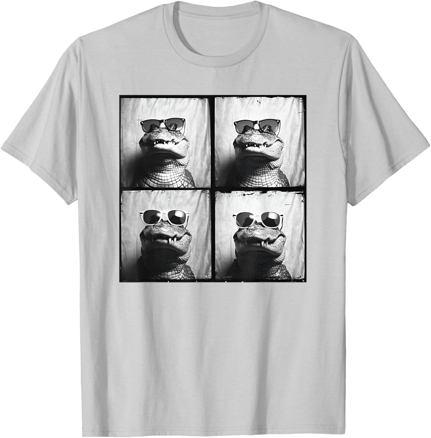 Crocodile Wearing Sunglasses Quirky Alligator Funny Animal T-Shirt - T-Shirt | Ash