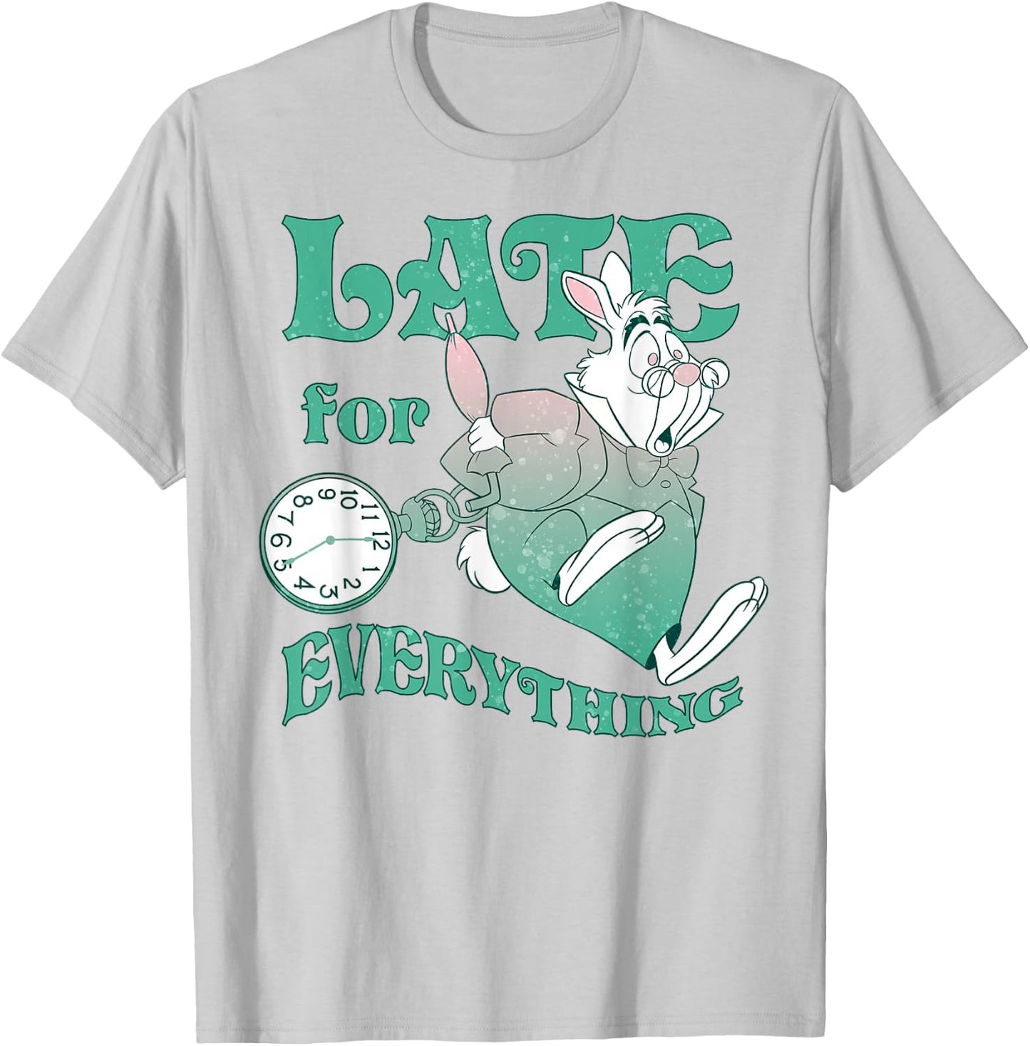 Disney Alice In Wonderland Late For Everything T-Shirt - T-Shirt | Ash