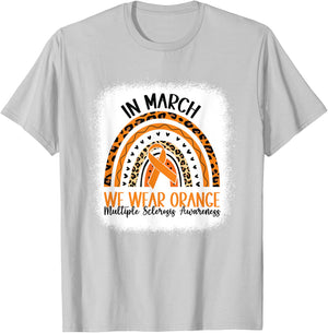 In March We Wear Orange rainbow MS Multiple Sclerosis T-Shirt - T-Shirt | Ash