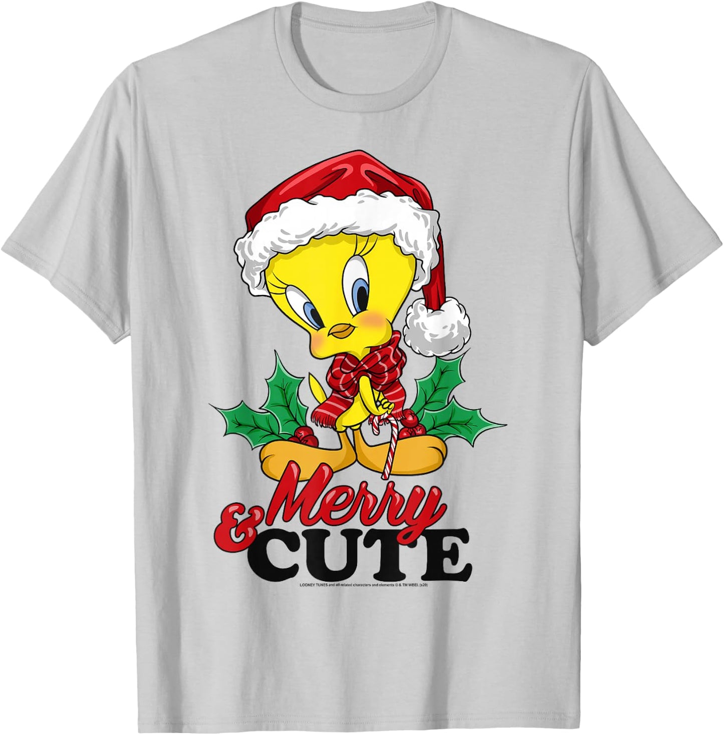 Looney Tunes Christmas Tweety Bird Merry & Cute T-Shirt - T-Shirt | Ash