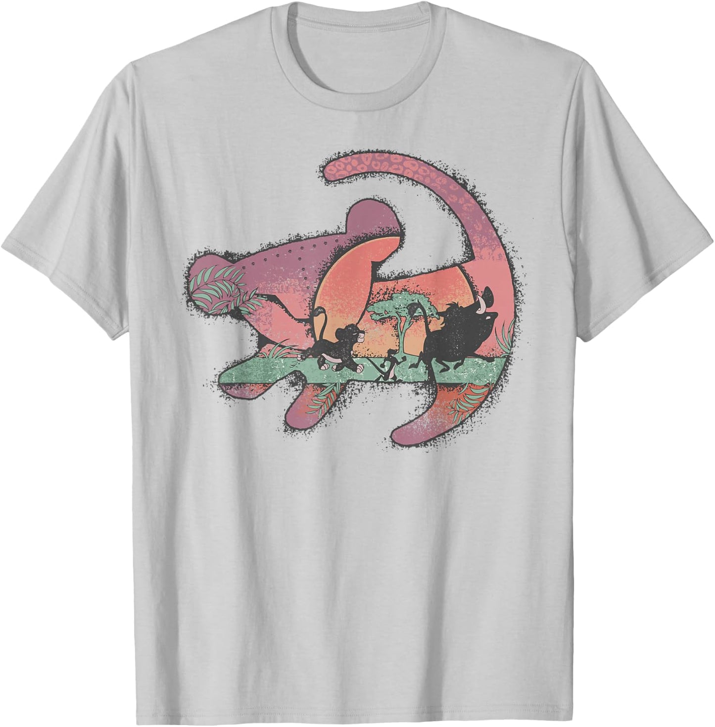 Disney The Lion King Baby Simba Painting Silhouette T-Shirt - T-Shirt | Ash