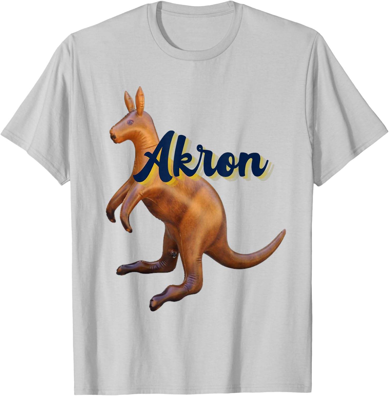 Akron Kangaroo Fun Retro Zips T-Shirt - T-Shirt | Ash