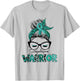 Teal Ribbon Messy Bun Hair Scleroderma Warrior T-Shirt - T-Shirt | Ash