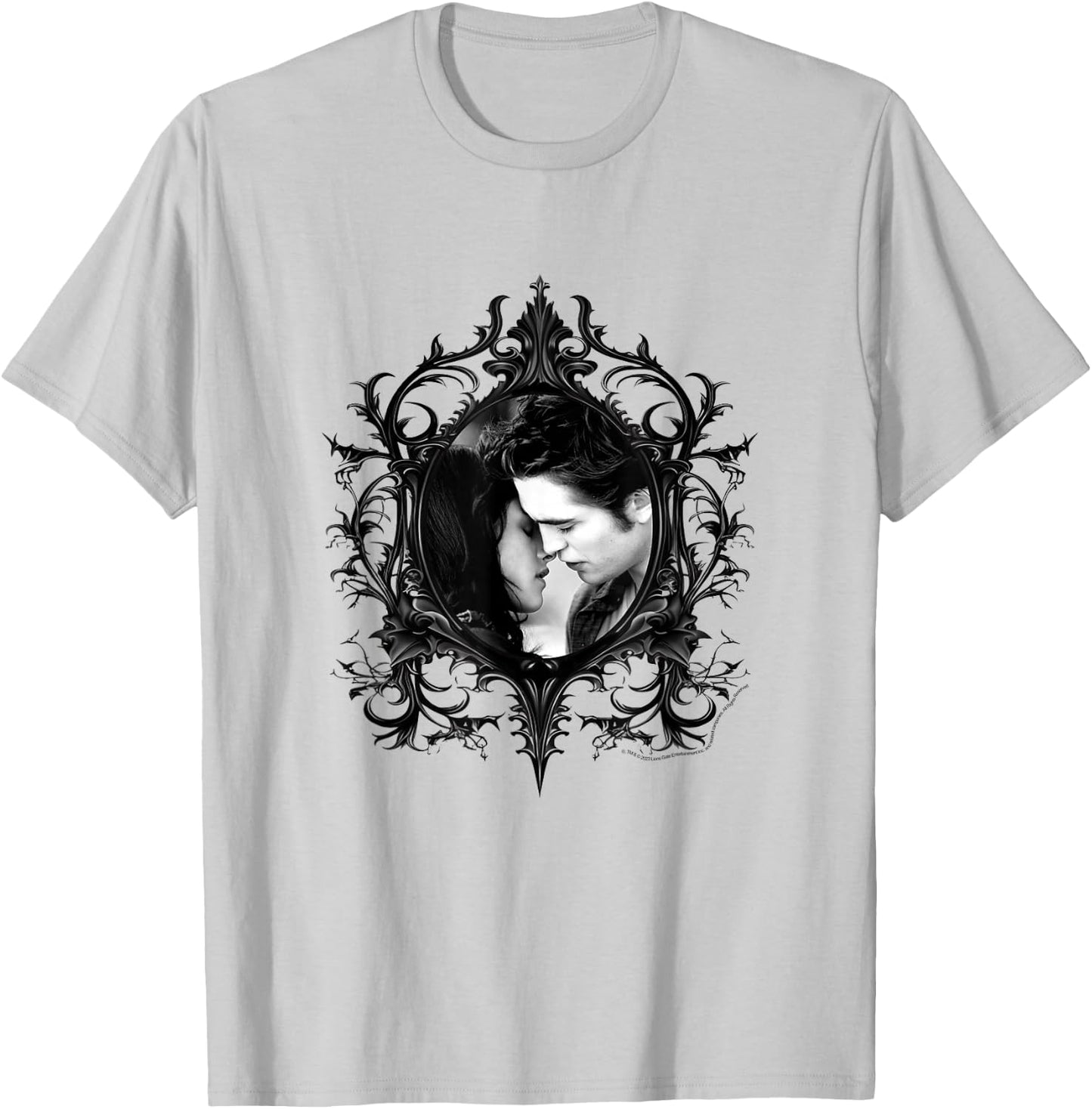 Twilight Bella and Edward Gothic Frame Vampire Romance Movie T-Shirt - T-Shirt | Ash