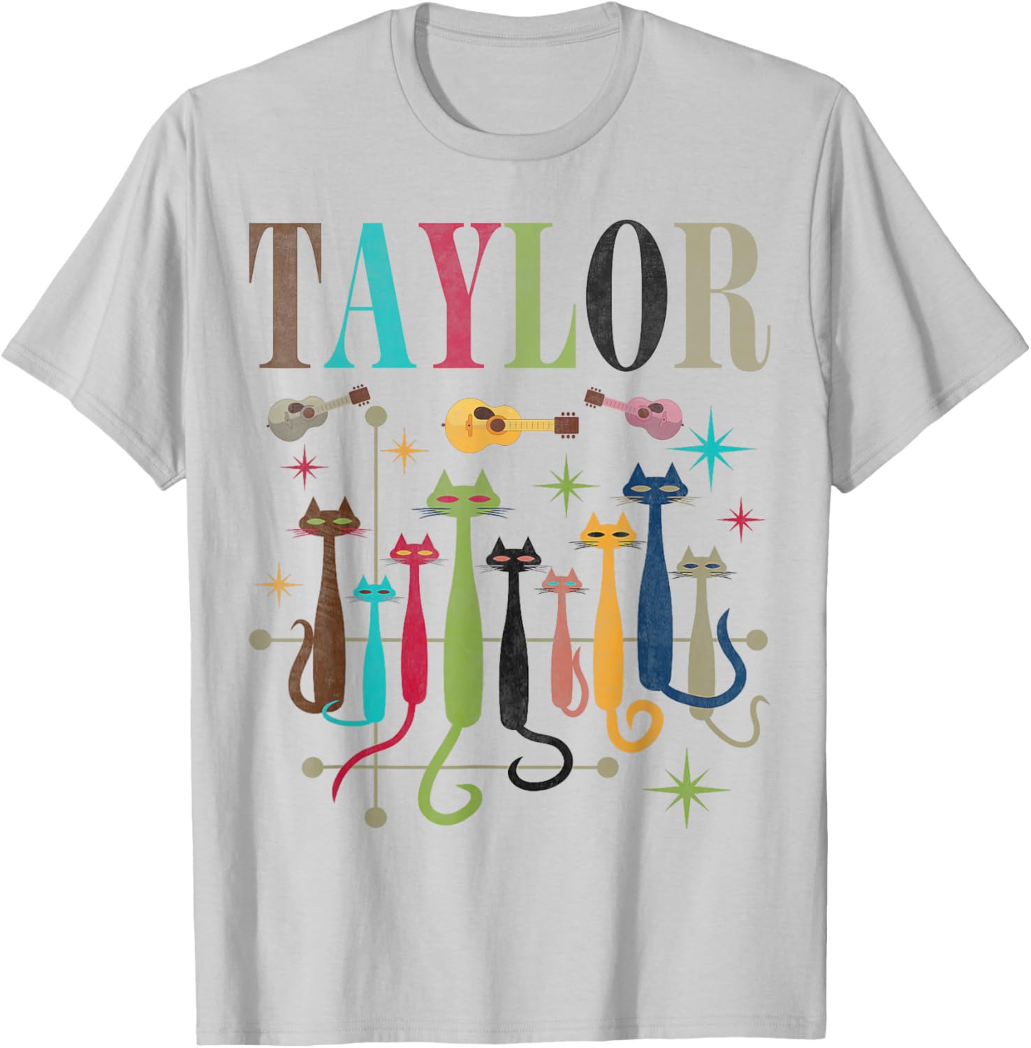 Retro Taylor Vintage Mid-Century Look Taylor Cats 50s 60s T-Shirt - T-Shirt | Ash