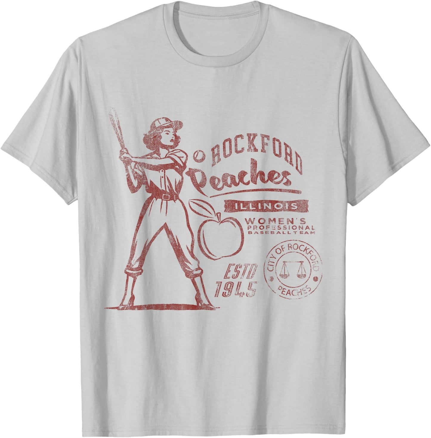 Rockford Peaches women's baseball team 1945 T-Shirt - T-Shirt | Ash