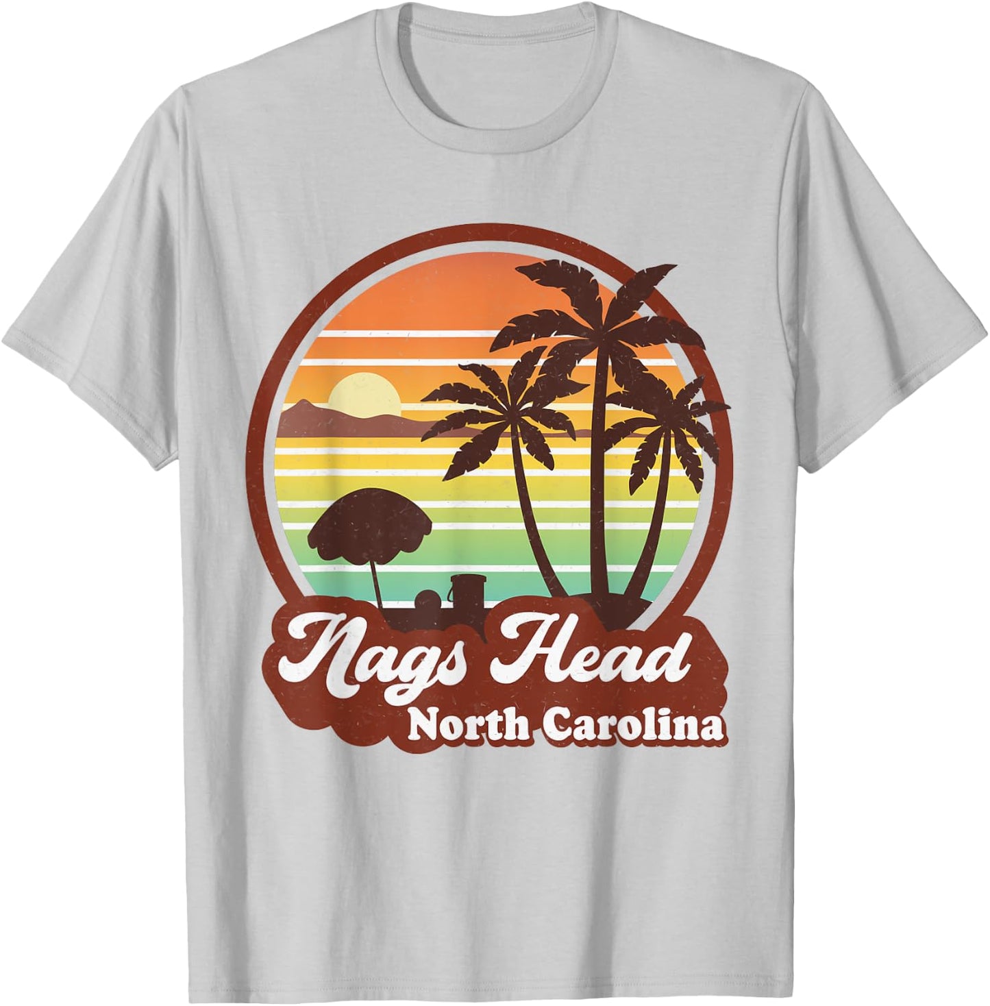 Vintage Nags Head North Carolina NC Retro 70s Beach Souvenir T-Shirt - T-Shirt | Ash