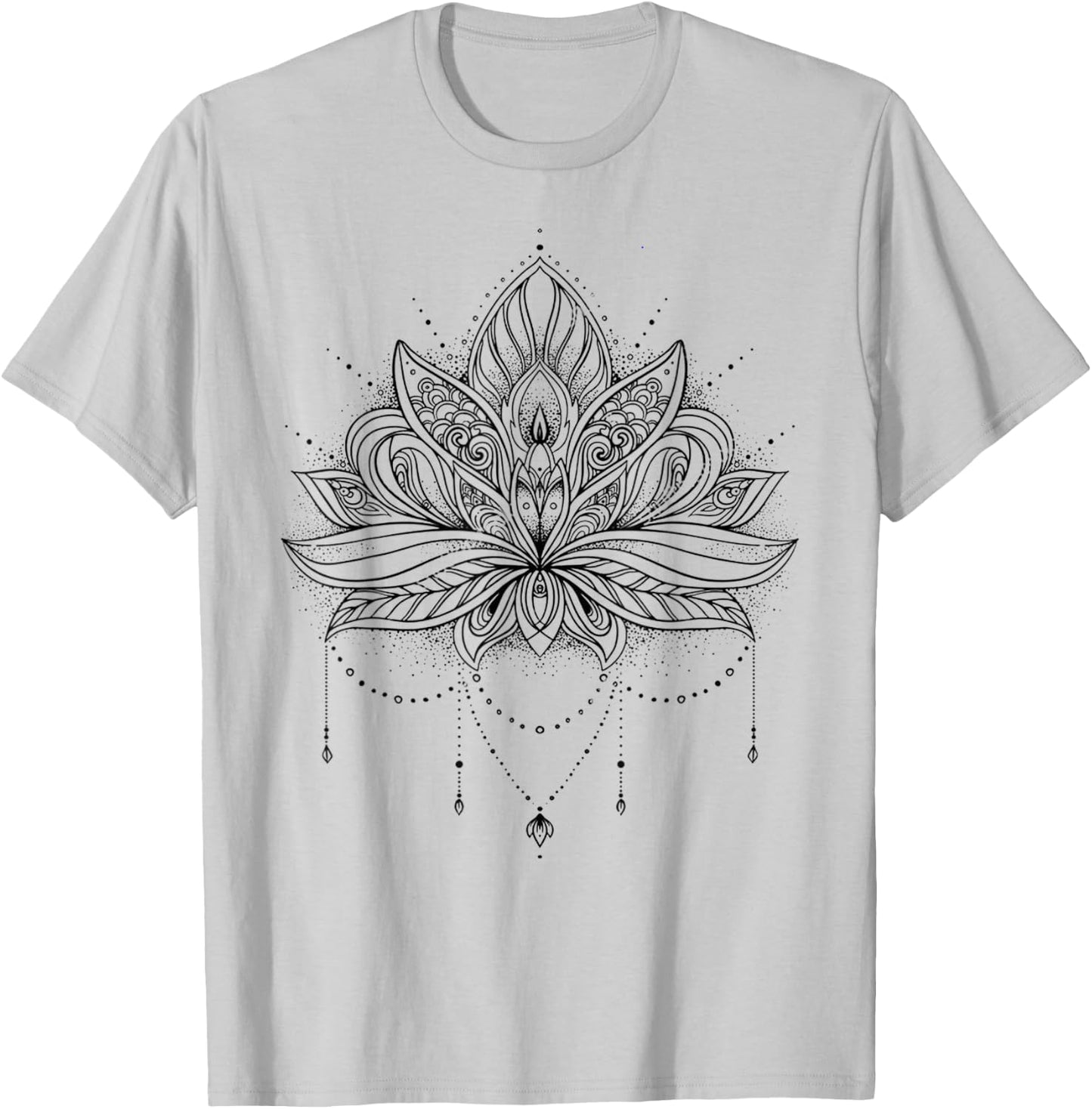 Sacred Geometry Meditation Positivity Love Mandala Lotus T-Shirt - T-Shirt | Ash
