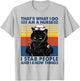 That's What I Do I Am A Nurse I Stab People Cat Vintage T-Shirt - T-Shirt | Ash