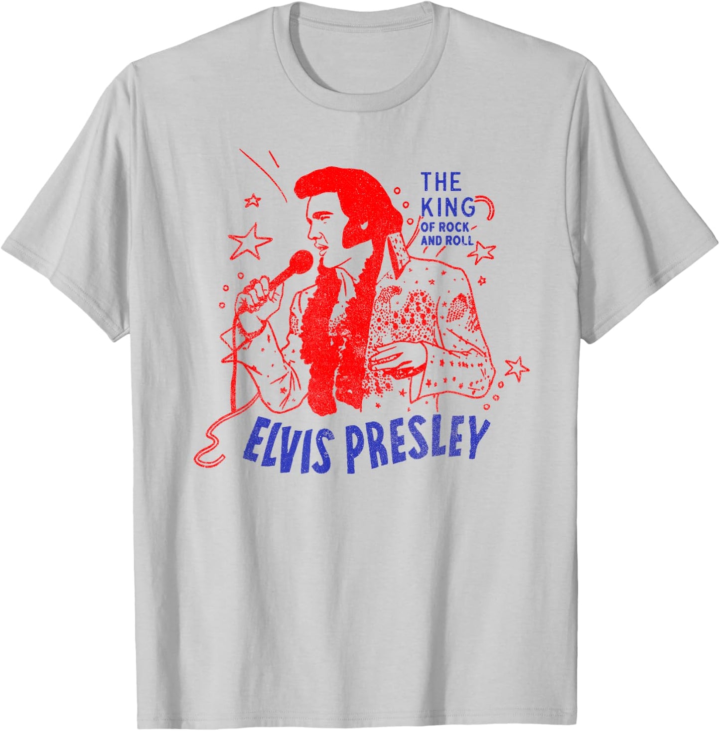 Elvis Presley Official King of Rock and Roll T-Shirt - T-Shirt | Ash