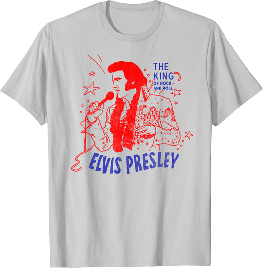 Elvis Presley Official King of Rock and Roll T-Shirt - T-Shirt | Ash