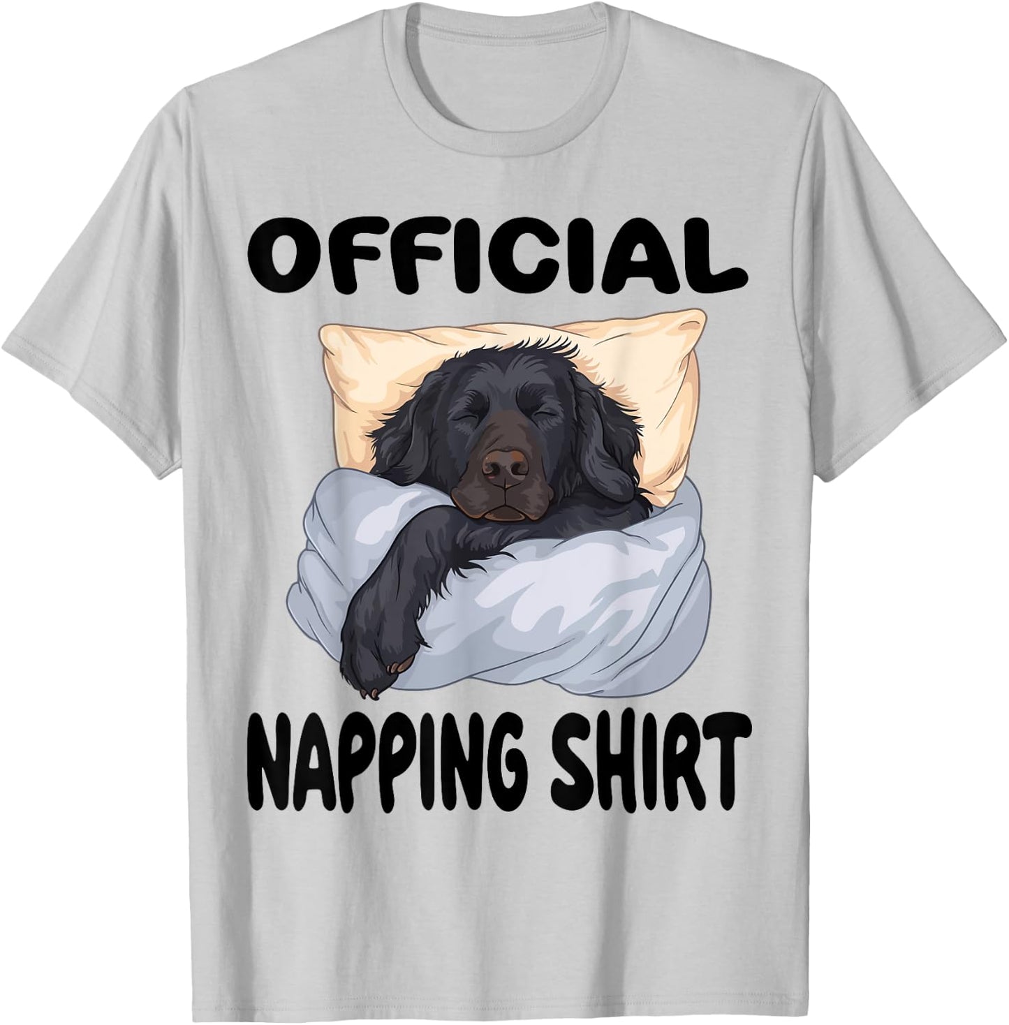 Flat Coated Retriever Dog Official Napping shirt Pajamas T-Shirt - T-Shirt | Ash