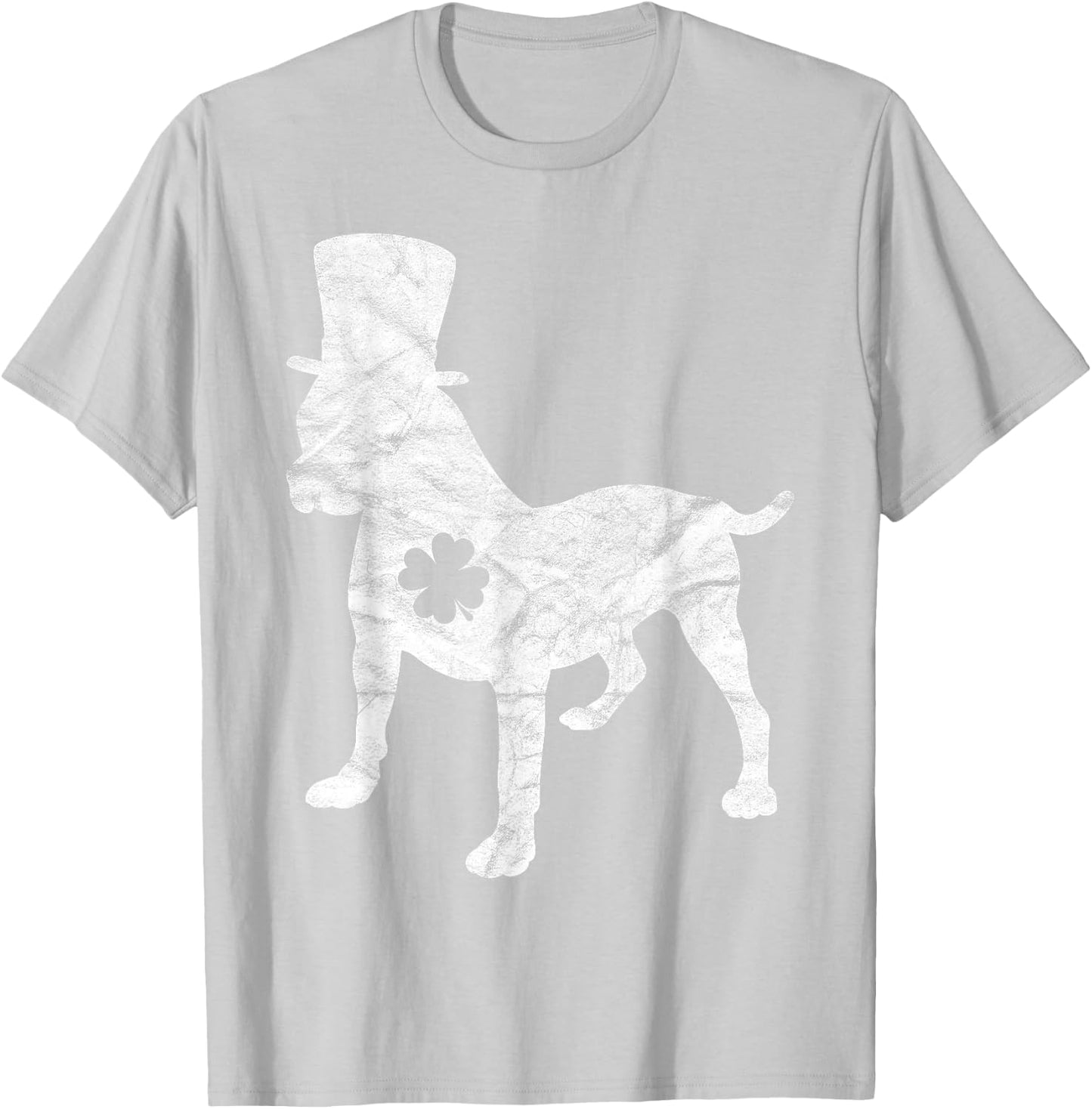 Retro Pitbull Hat Gift Irish Shamrock Dog St Patrick's Day T-Shirt - T-Shirt | Ash