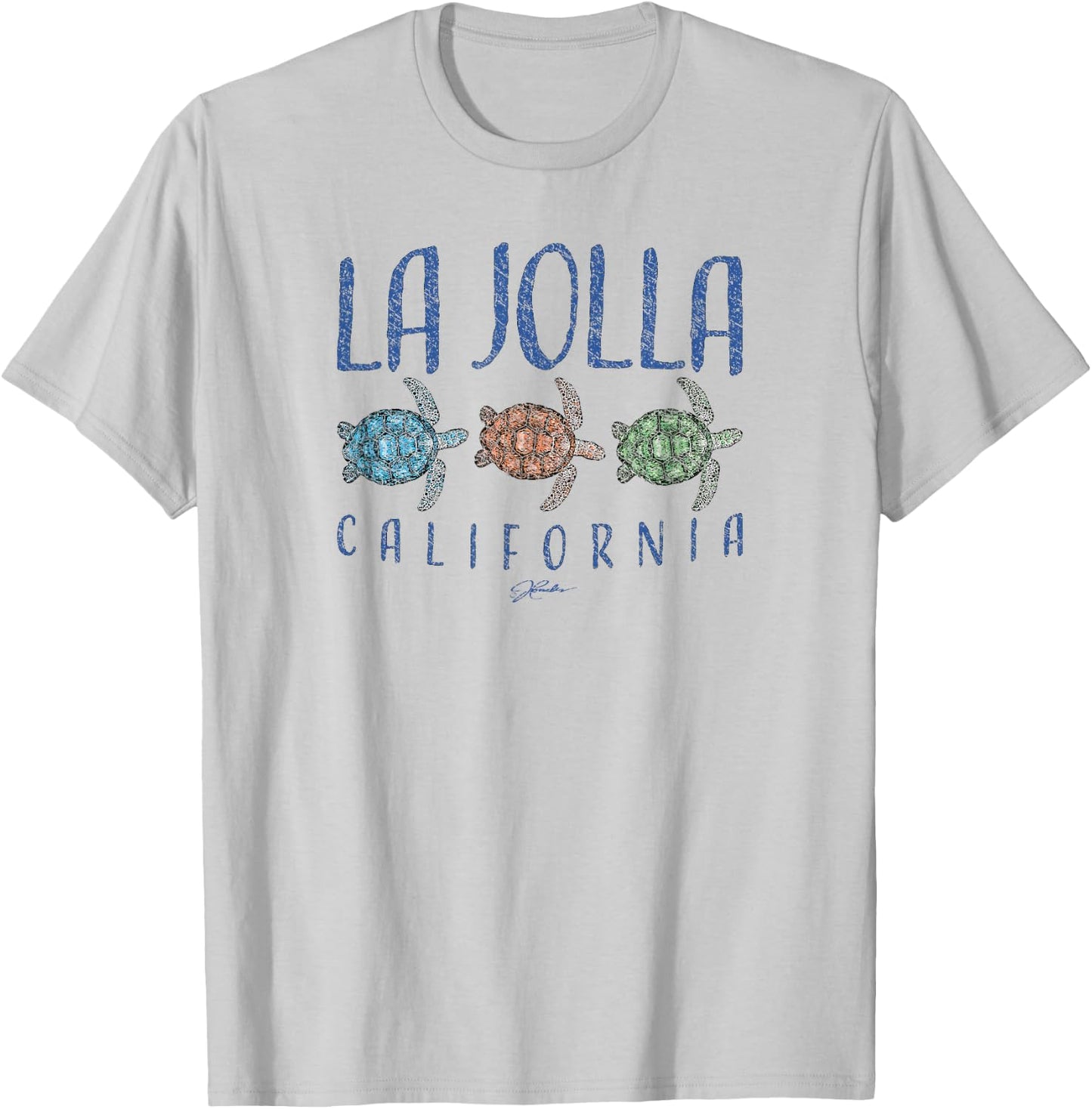 JCombs La Jolla CA Three Sea Turtles T-Shirt - T-Shirt | Ash