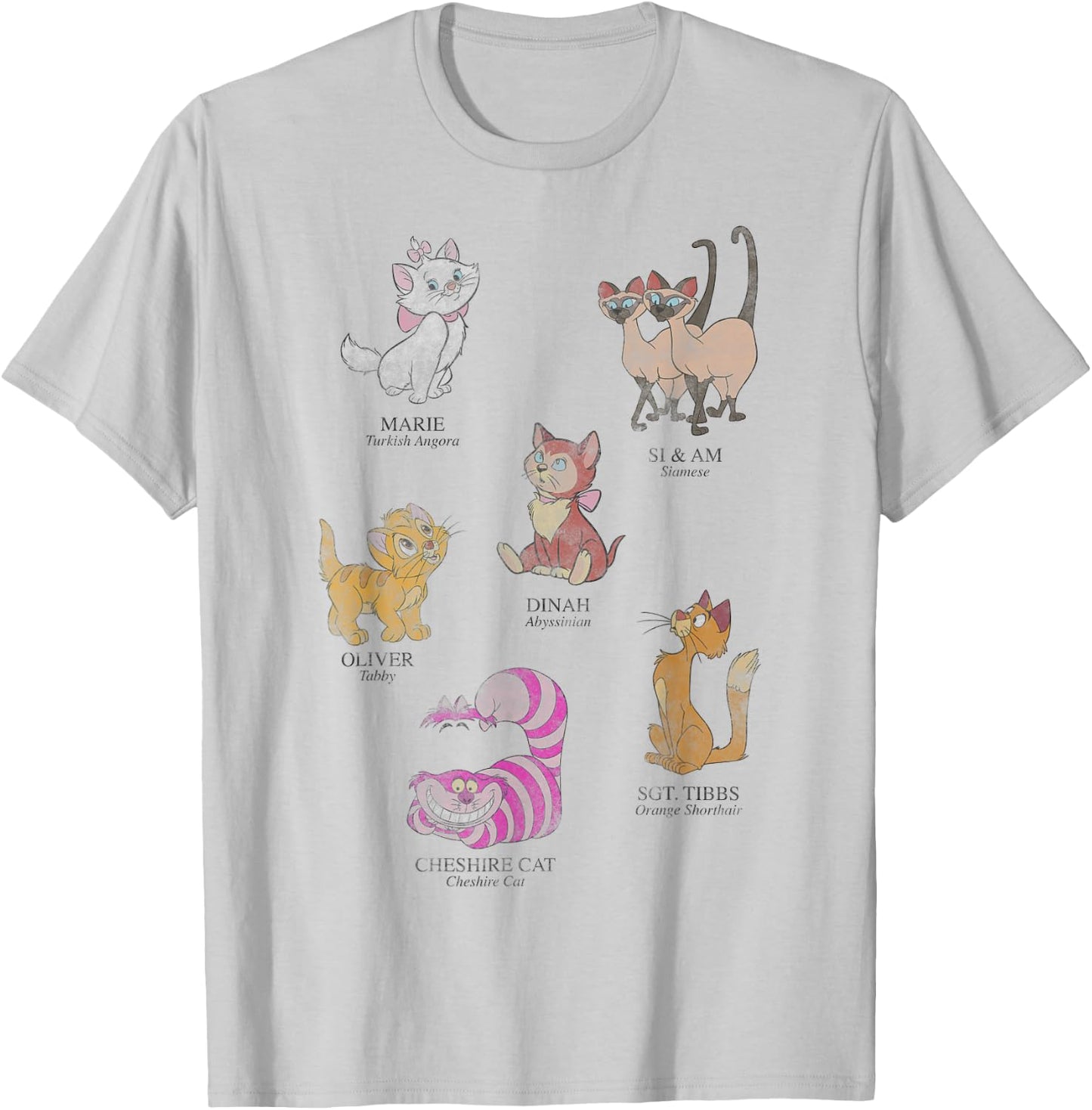 Disney Mickey and Friends Cat Names and Breeds Textbook T-Shirt - T-Shirt | Ash